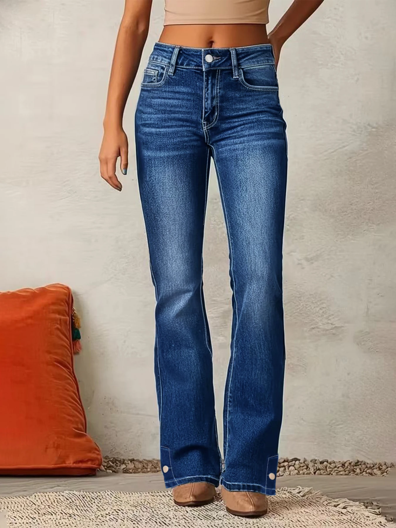 Jeans femininos plus size de c - Embroidery Simple avaliação e preço
