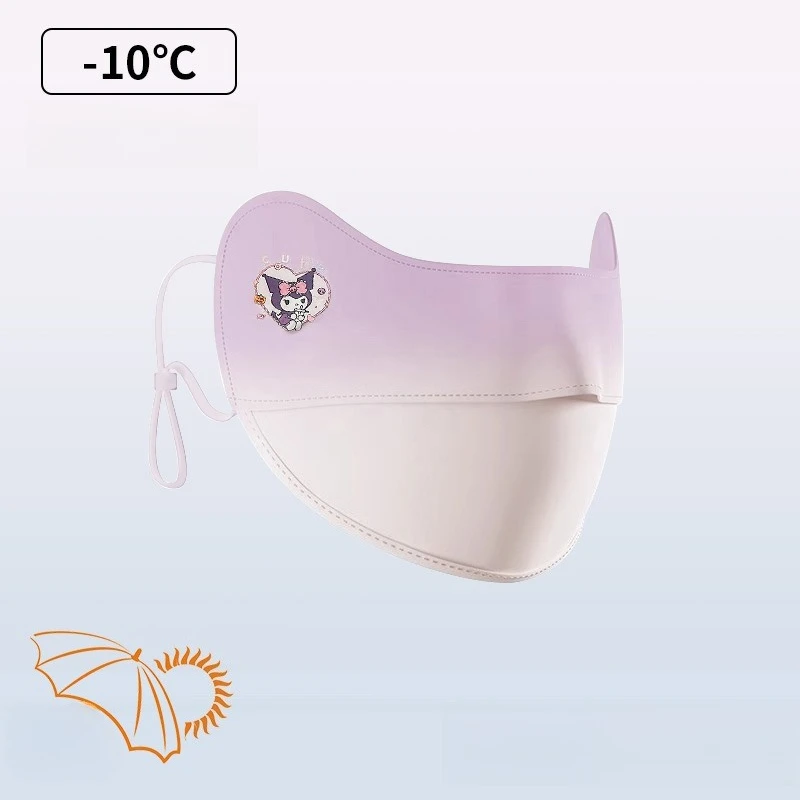 La nuova maschera per bambini di Miniso protezione solare estiva UV maschera solare traspirante in seta di ghiaccio lavabile per bambini e ragazze