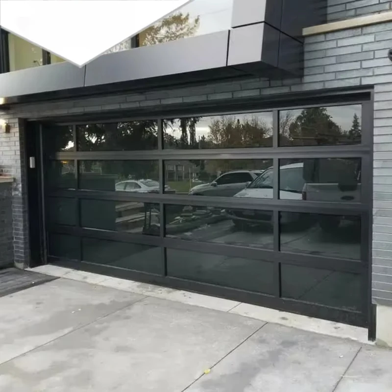 9x8 9x7 16x7 Modern Sectional Overhead Full View Aluminum Tempered Glass Panel Garage Door Price Plexiglass Garage Door