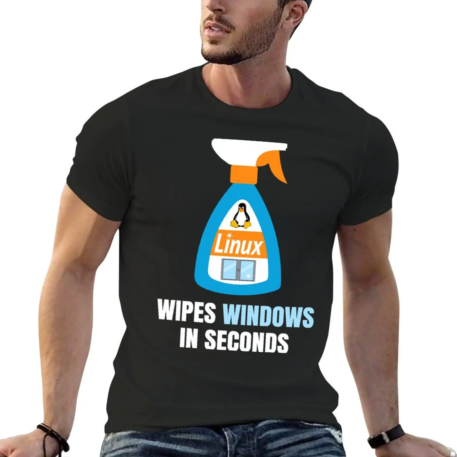 Funny Linux Windows Cleaner T-Shirt hippie clothes graphic t shirts blacks mens champion t shirts