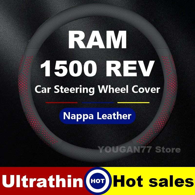 

Car Leather Steering Wheel Cover For RAM 1500 REV 2025 Power Wagon 2017-2019 Auto Steering Wheel RAM Interior Accessories