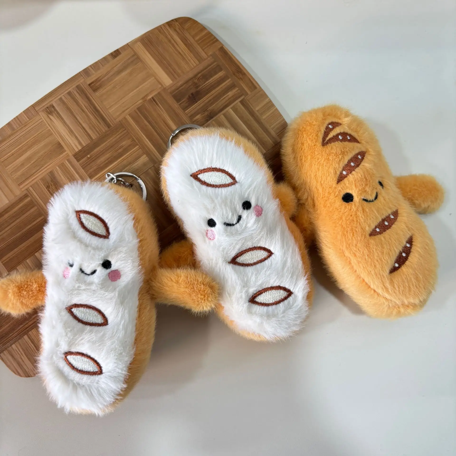 

Ins Cute Food Bread Plush Doll Pendant Keychain Lifelike Cartoon Plush Soft Bread Doll Backpack Decoration Pendant Children Gift