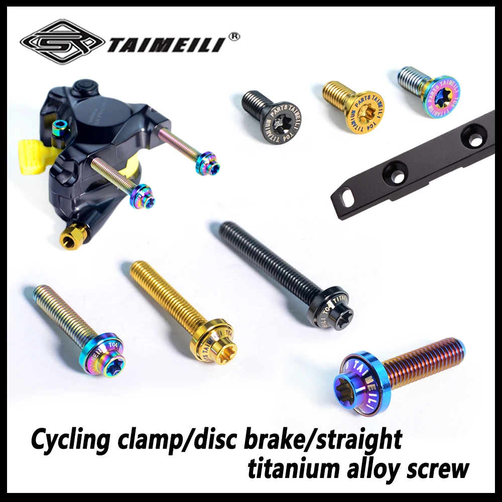 Image of TAIMEILI GR5 Titanlegierung Flat-Mount-Bremssattelschrauben Fahrrad-Abalone-Direktmontageschrauben Rennrad Hydraulische Bremse