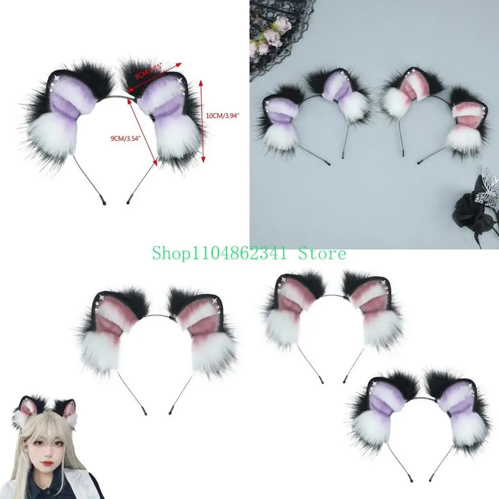 

5asd Soft and Comfortable Artificial Animal Ear Headbands Hairpiece for Women Halloween Cosplay Costume Accessory