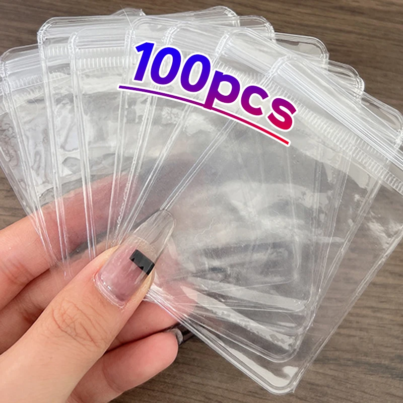 10/100pcs Transparent Thicken PVC Jewelry Package Bags Anti-Oxidation Organizer Display Packaging Storage Self Sealing Pouches