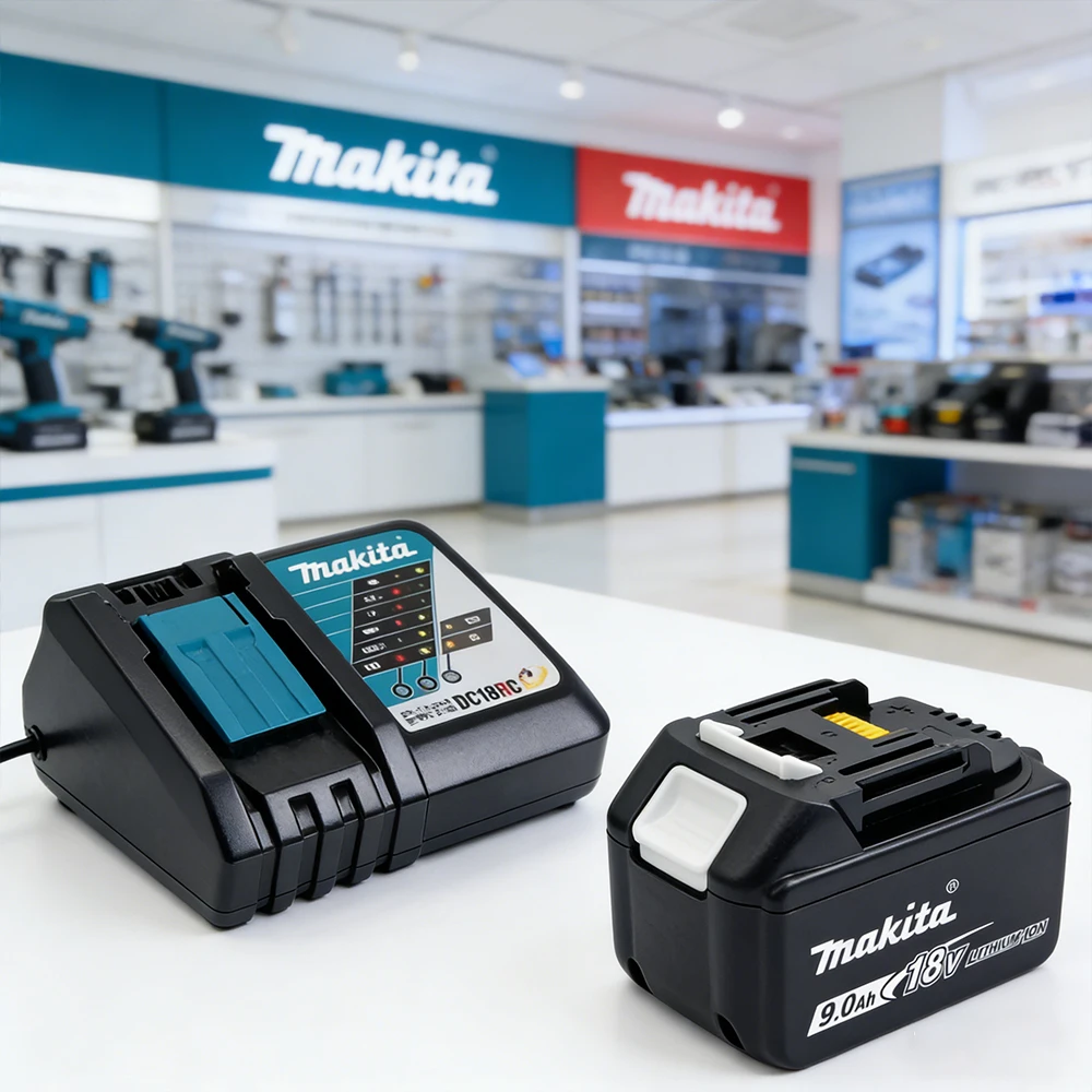 100% Genuine New 18V Makita Battery, 5.0/6.0/9.0Ah for DIY Home & Garden, Powers Drill, Blower, Sprayer + Charger