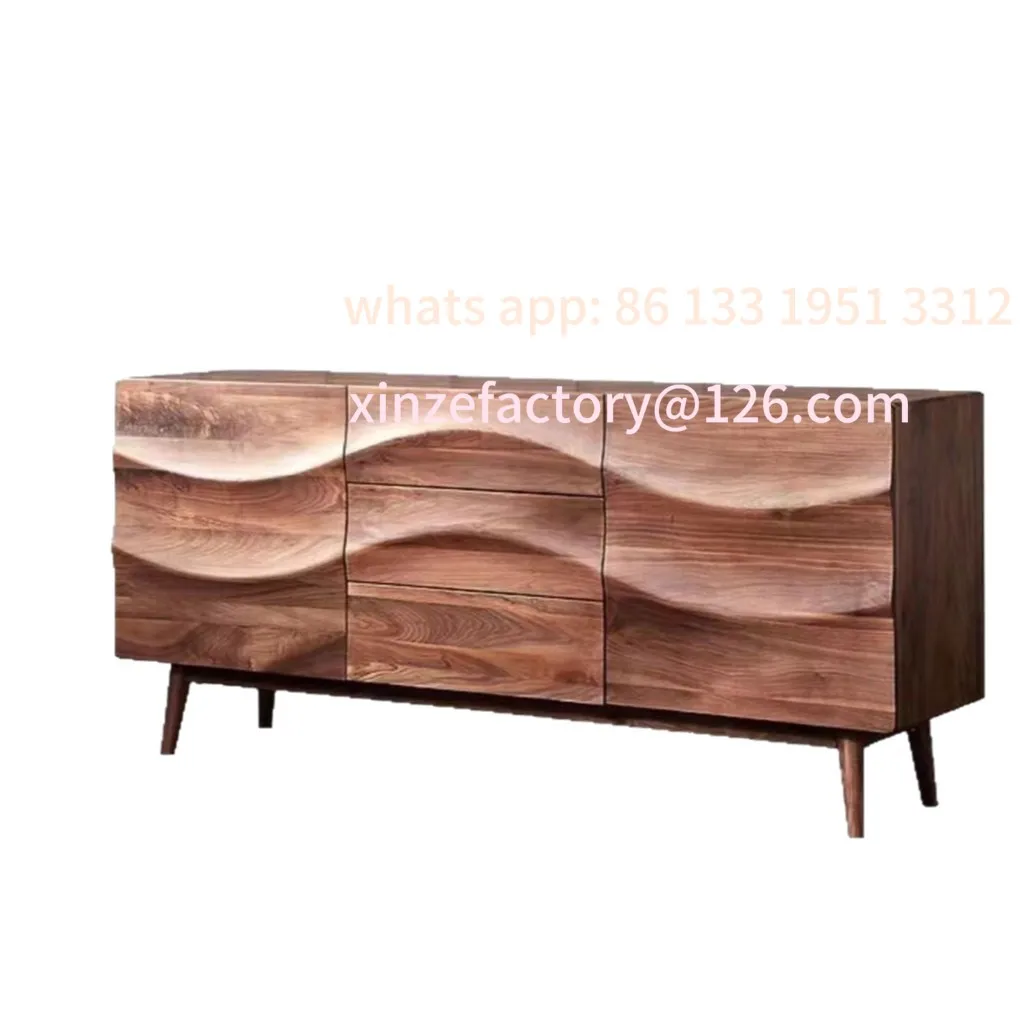 

Customizable Wabi Sandy Wind Solid Wood Dining Side Cabinet Coffee Table Cabinet Locker Modern Simple Light Luxury Living Room T