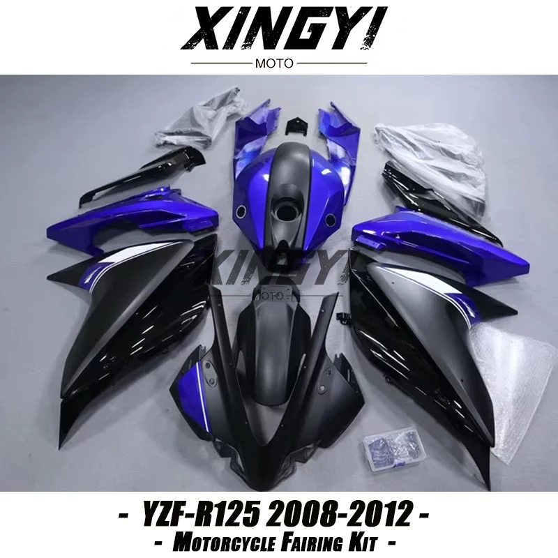 High Quaility Motorcycle Fairing Kit Fit for YAMAHA YZF R125 YZF-R125 2008-2012 ABS Plastics Bodywork Kit Black Blue 2009 2011