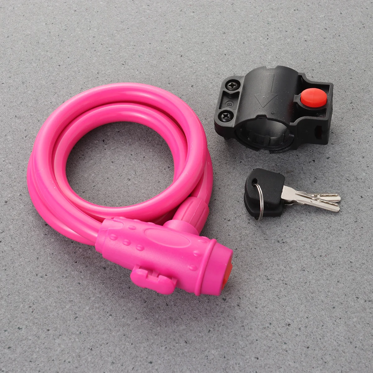 

Pink Anti-Theft Bike Cable Lock Metal Durable Road Mountain Cycling Lock with Easy Release Bracket for Fork Seat Tube