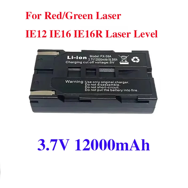 Original Laser level Meter 3.7V 12000mAh Lithium Battery for Red/Green Laser IE12 IE16 and IE16R Cross Line Laser Level