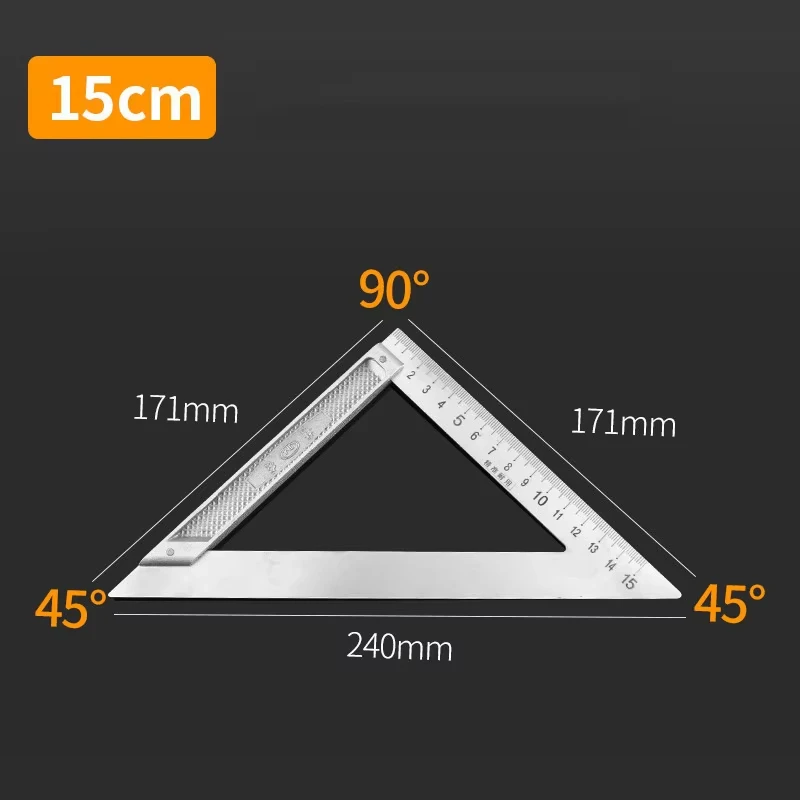 Aluminum Alloy Square Ruler Right Angle 90 Turning Ruler Woodworking Ruler Steel Turning Ruler Measuring Tools Gauge