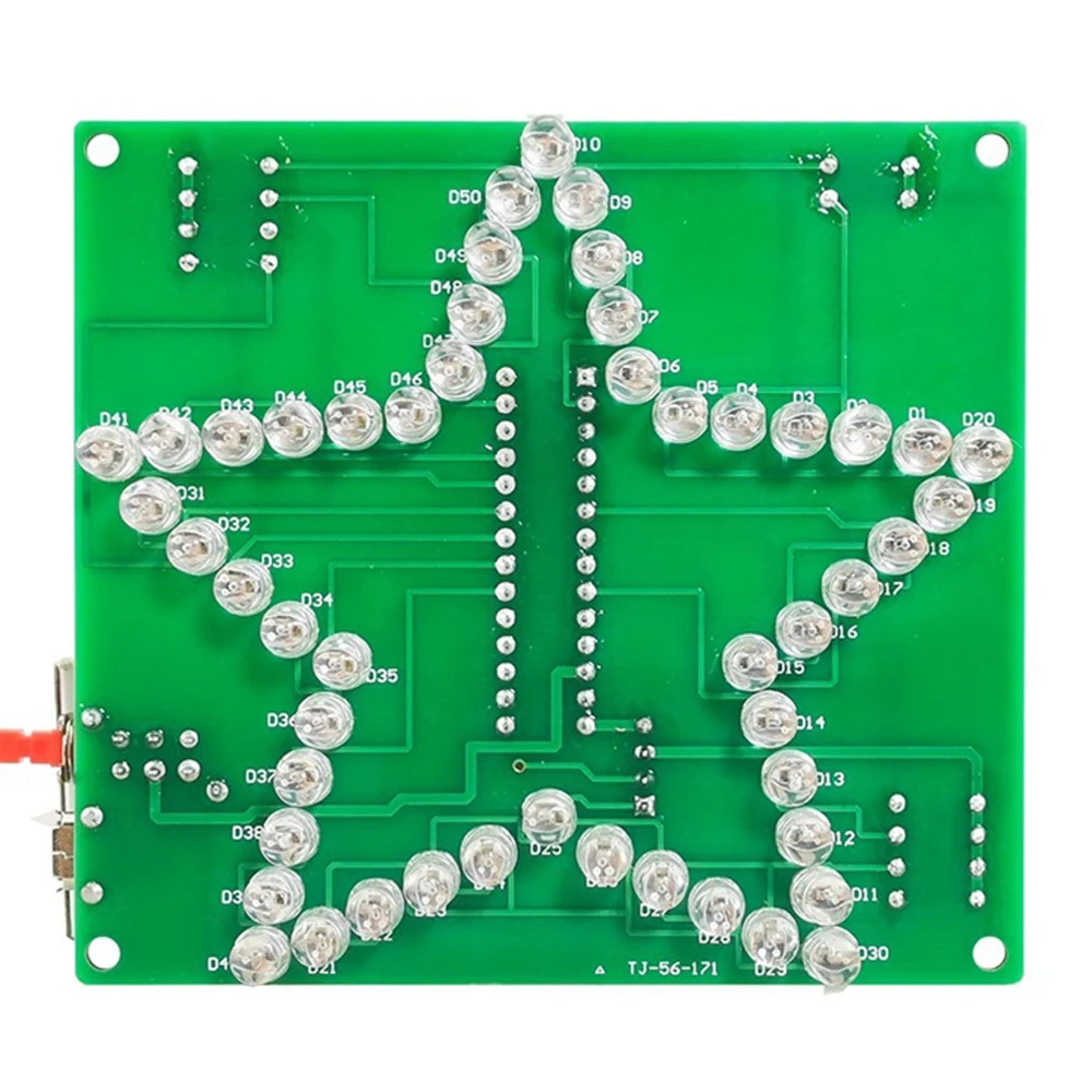 DIY LED Flow Light Electronic Kit RGB Colorful Pentagram DIY Soldering Practice Kit STC15W404S Dual Power Supply DC4.5V-5V