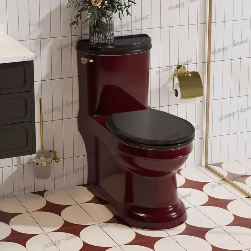 French retro burgundy ordinary toilet siphon type personalized creative European toilet household