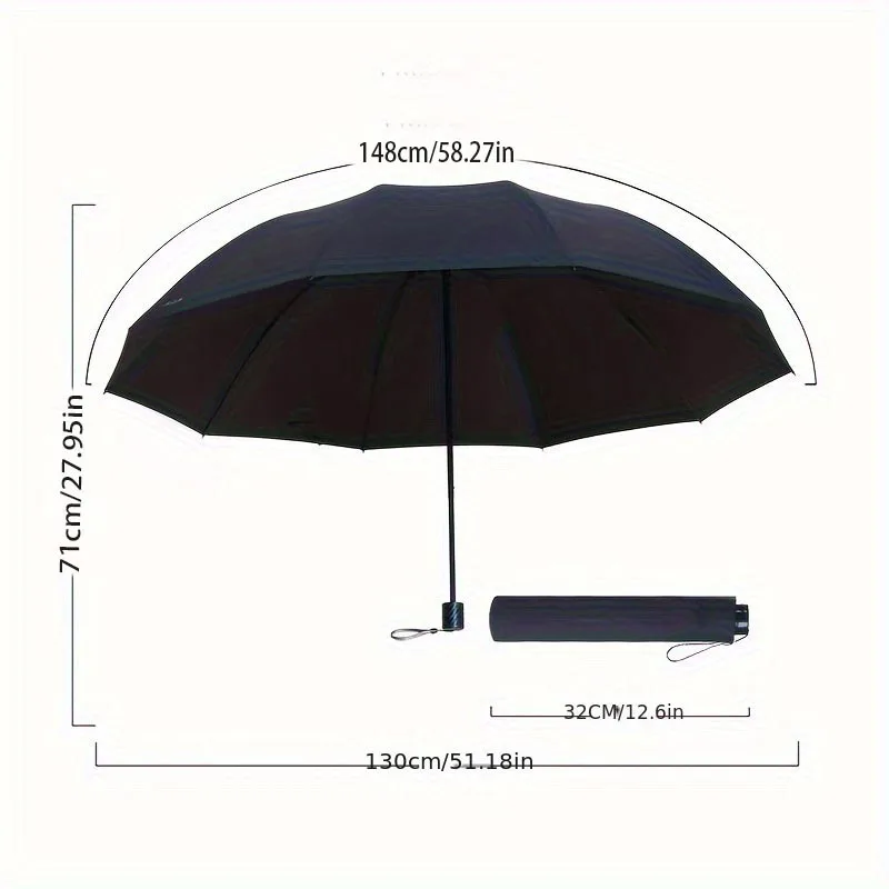 Super Large Folding Umbrella 130CM Men Womens Windproof Umbrellas Fold Business Sun Rain Umbrella Travel Family Umbrella