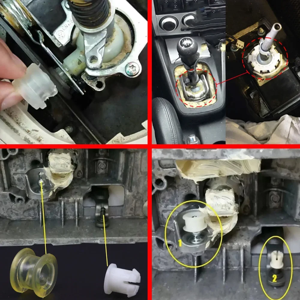 9PCS Manual Gear Shift Lever Cable Bushing Repair Kit For VW Golf MK4 Polo Bora Jetta Gearbox Selector End Linkage Rubber Sleeve