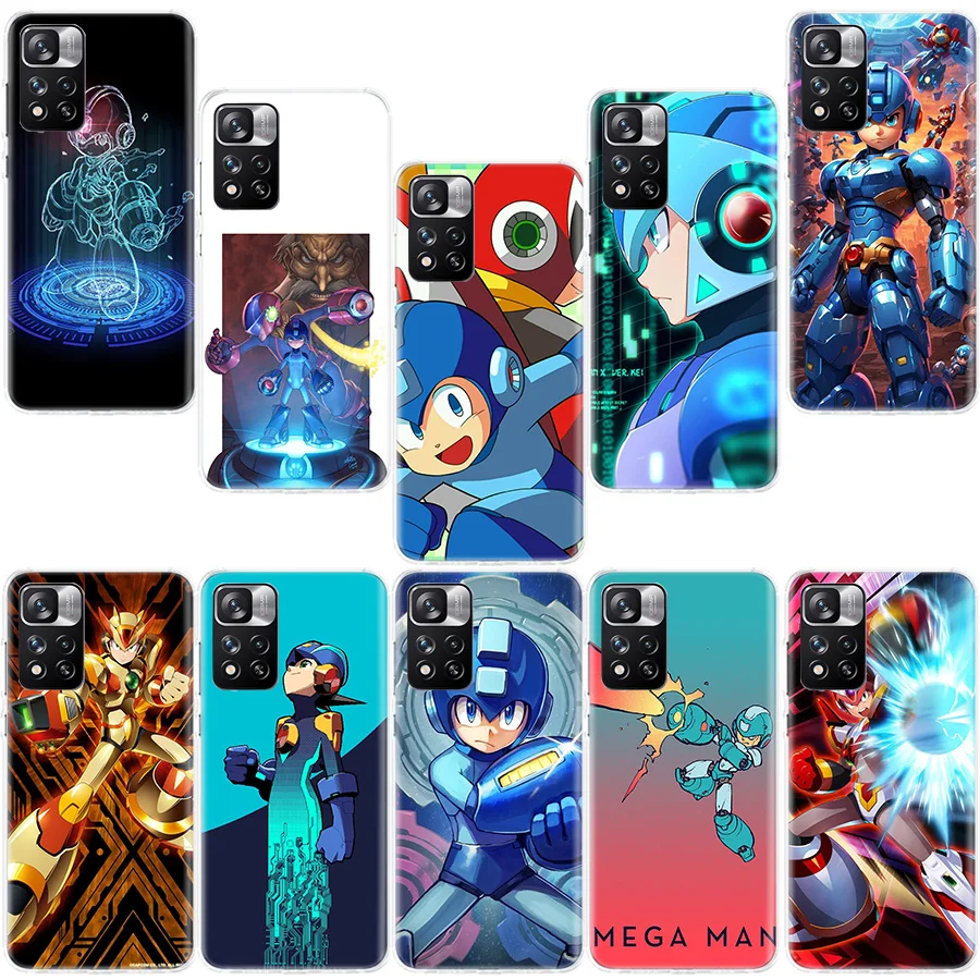 

Game M-Megaman R-Rockman Phone Case For Redmi Note 13 12 Pro Plus 14 15 Pro 5G 11 11T 11E 11S 10 Pro 10S 9 9S Cover Cell Clear T