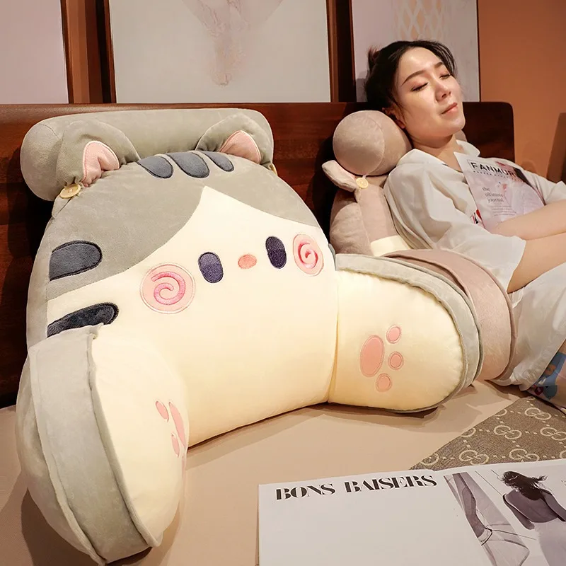 Bedhead Backrest Pillow Sofa Cushion Dormitory Reading Pillow Pregnant Woman Waist Protection Cartoon Pattern Chair Cushion