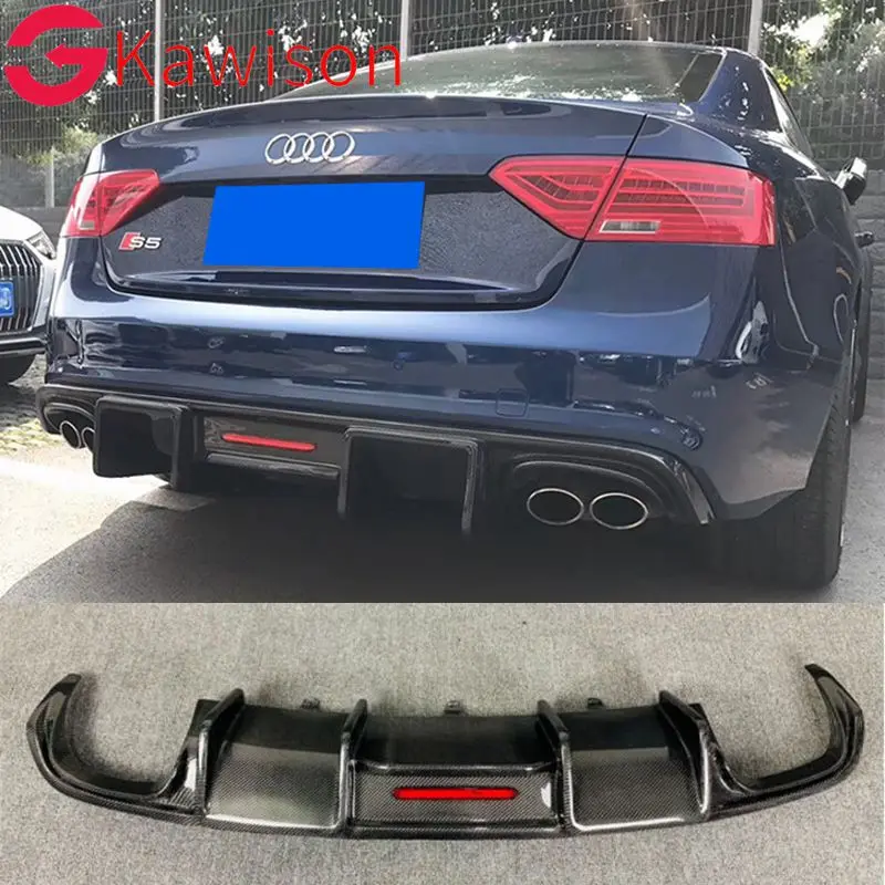 A5 B8.5 S5 S-Line Carbon Fiber Rear Diffuser Spoiler for Audi S5 Sline Only 2013-2016 Car Styling