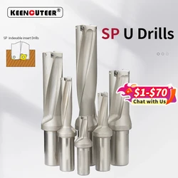 Serie SP C20 C25 C32 C40 brocas de inserción brocas de Metal 13mm-50mm de profundidad Indexable U maquinaria de taladro tornos CNC agua