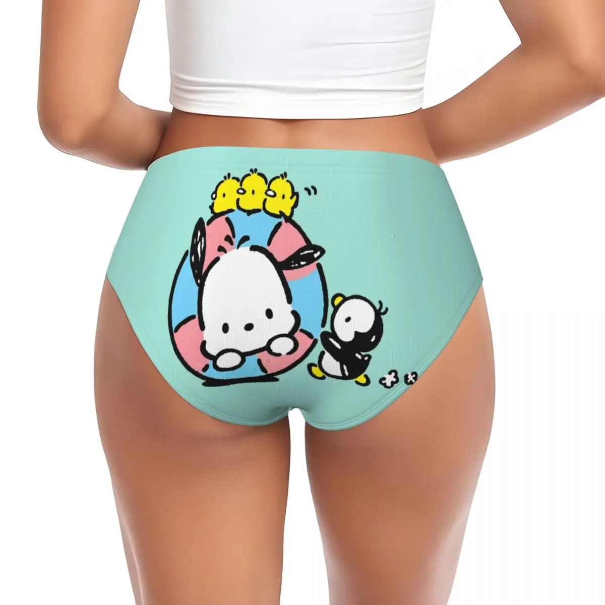Mutandine brevi personalizzate Pochacco Dog Kawaii per biancheria intima calda elasticizzata traspirante da donna