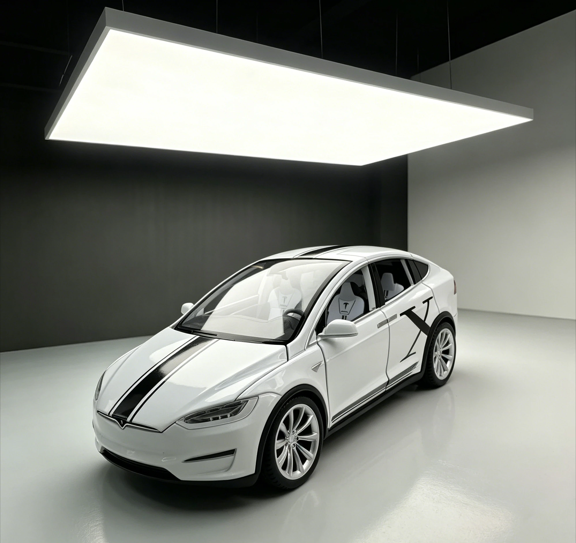 

1:24 Model X New Energy Electric Car Pull Back With Light Sound Diecast Model Kids Toy Collection Decor