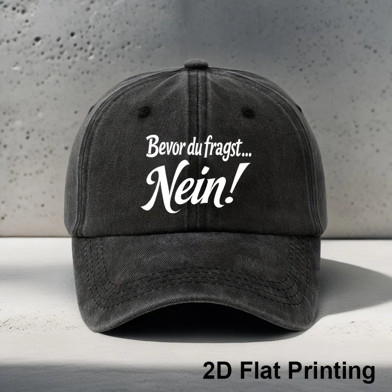 

Винтажная бейсболка с эффектом потертости - дышащая кепка с забавным принтом и надписью "Nein" для женщин и мужчин | Регулируемая кепка для гольфа и защиты от солнца, Outd