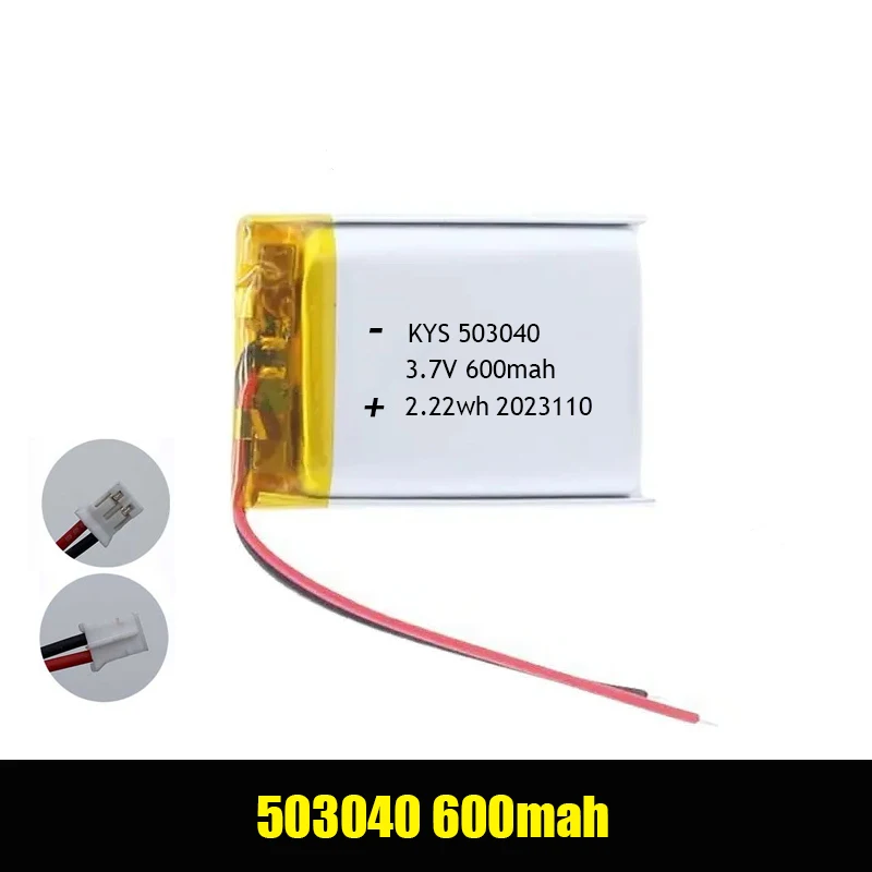 1-10PCS 503040 3.7V 600mAh Polymer Lithium Rechargeable Battery For GPS Navigator MP5 Bluetooth Headset PS4 503040 Batteries