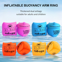 1 Pair Thickened Inflatable Water Sleeve for Children Adult Water Sports Pool Swimming Trainer Buoyancy Arm Rings Swimming Buoy