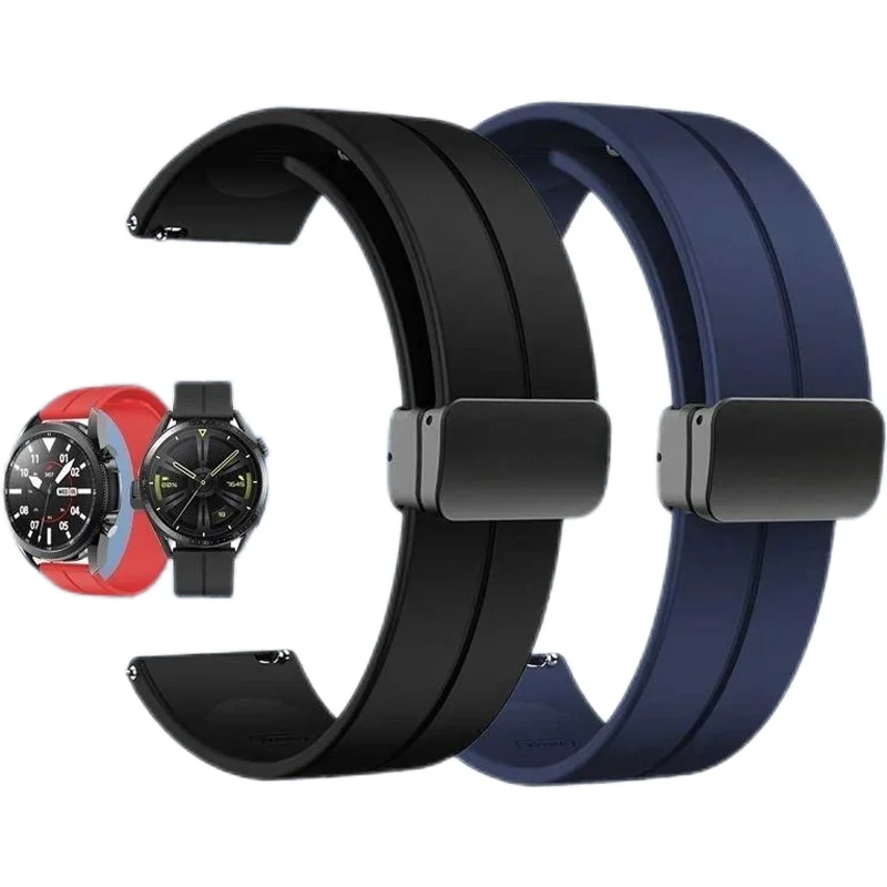 

22mm 20mm Strap for Samsung Galaxy 7 6 5 4 40/44mm 6Classic S3 Active2 Soft silicone rubber Bracelet for Huawei GT3 4Pro Amazfit