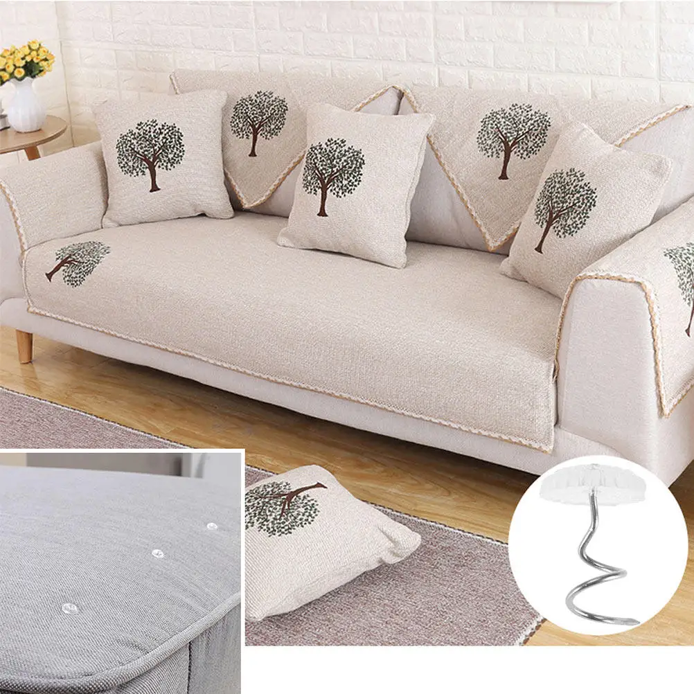 150Pcs Anti-Slip Pins Clear Head Spiral Bed Skirt Pins Secure Upholstery Dust Ruffle Pin Hold Slipcovers Stay in Place