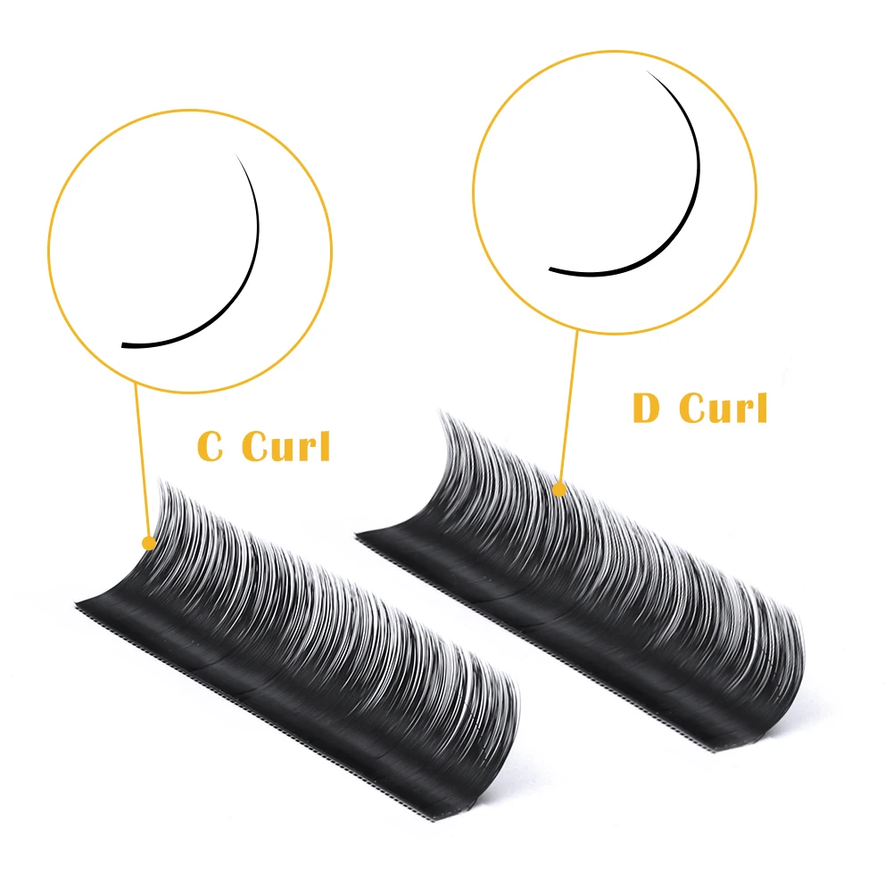 Gemerry Individual Eyelashes For Extension Cat Eyelash Classic Round Lash Faux Mink Handmade Ellipes Flat Lashes Makeup Supplies