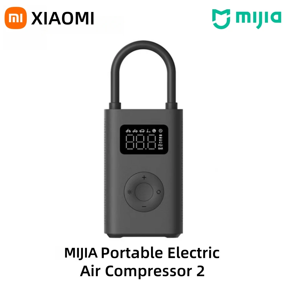 

Портативный электрический воздушный компрессор XIAOMI Mijia 2, воздушный насос для электрического скутера, умный цифровой насос для обнаружения давления в шинах
