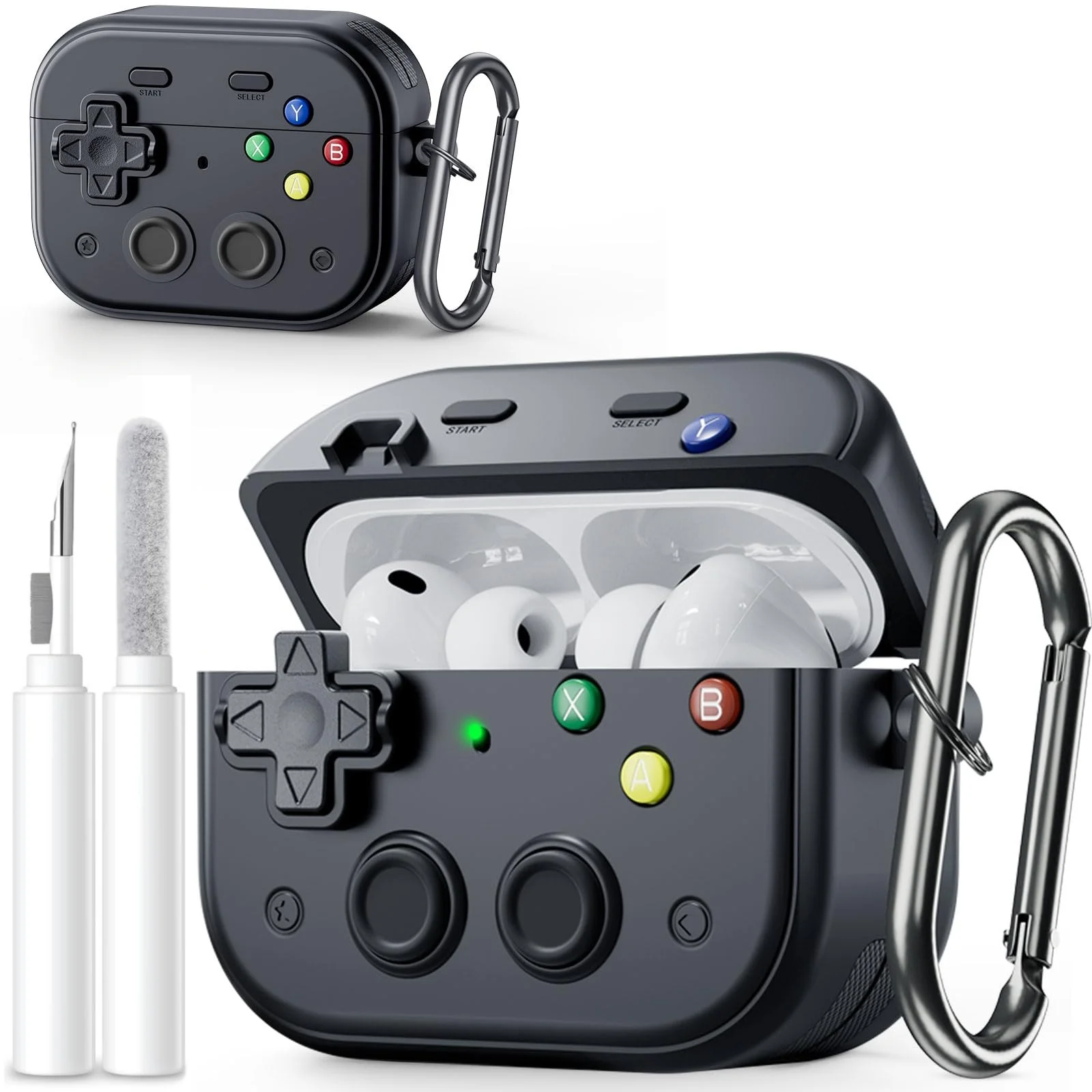 für Airpods Pro 3 Hülle Lustiges Hardshell-Gehäuse im Game-Design Stoßfeste Schutzhülle für Airpods Pro 3. Generation mit Reinigungsset – Detail 17
