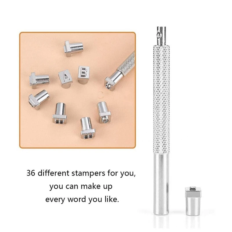 Metal stamping punch 1 Box of 36 Letter and Number Stamp Sets, Metal Stamping Tools for Metal and Wood Stamping Punches 6MM