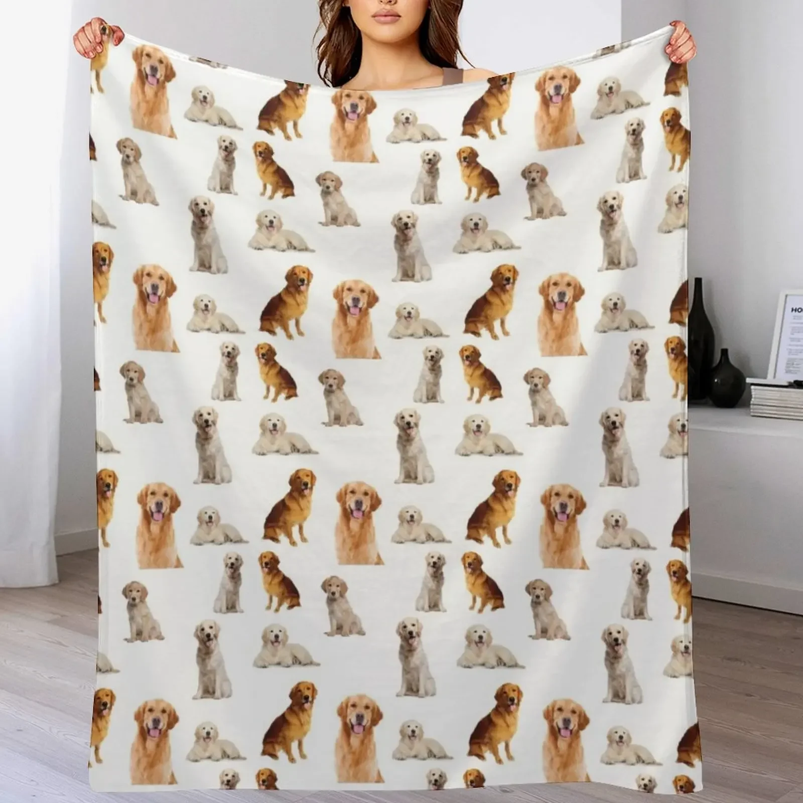 

Golden retrievers seamless pattern Throw Blanket Blankets For Bed Softest bed plaid Warm Blankets