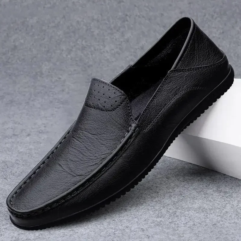 

Summer Men's Shoes Moccasins Genuine Leather Men's 2024 Summer New Breathable Soft Leather Soft