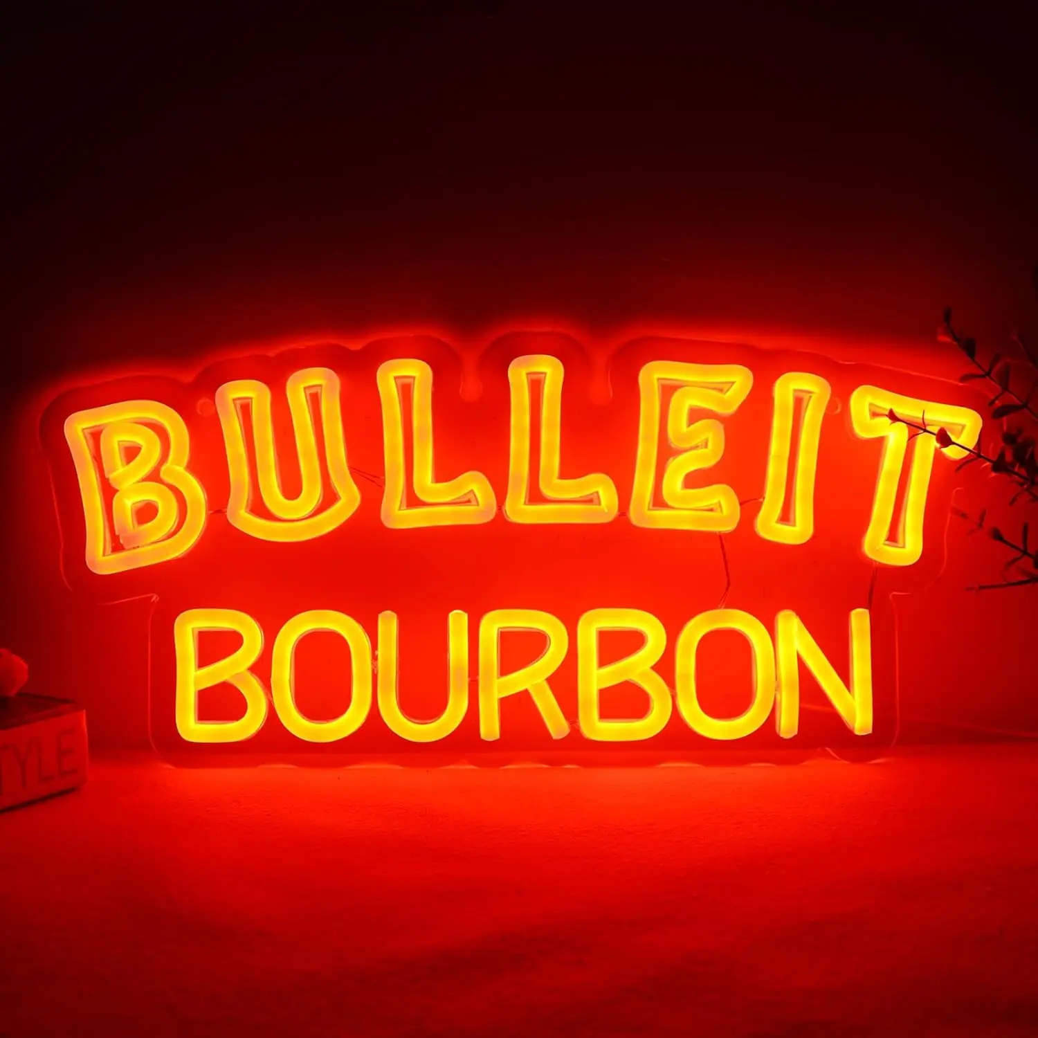 Bourbon Whiskey Neon Sign for Bar Pub man Cave Party,Led Light for Garage Decor Business Display,5V USB Powered Easy Hanging