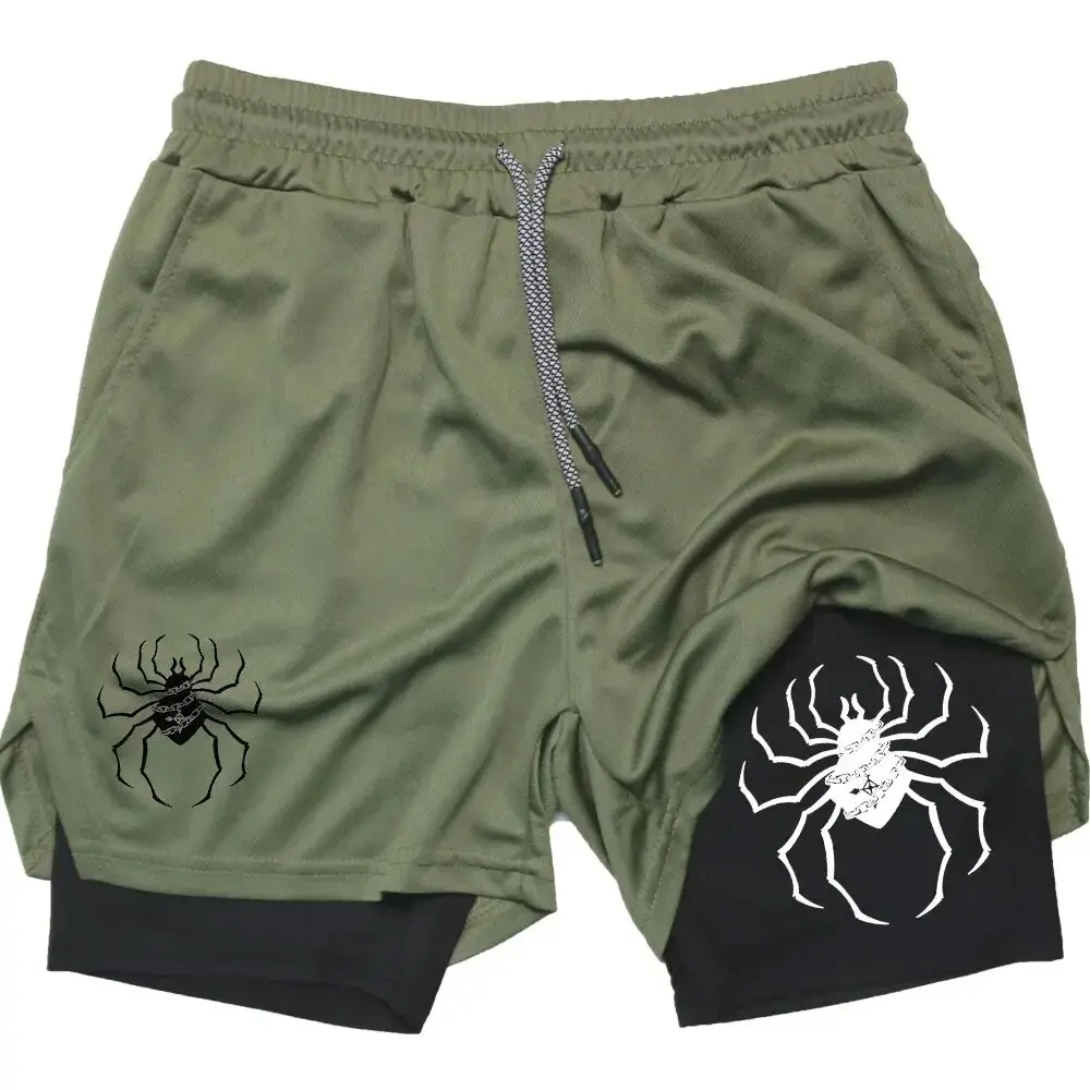 Men's Summer Fitness 2-in-1 Shorts Fashion European And American Sports Shorts 3D Printed Street Shorts