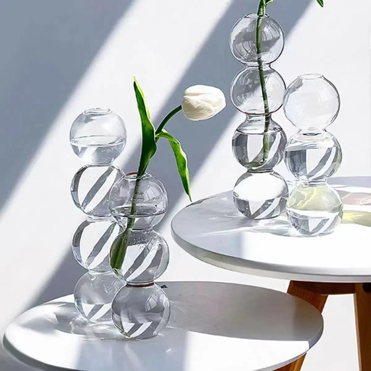 

Glass Bubble Vase Nordic Ins Flower Arrangement Modern Creative Spherical Flower Vases Home Decoration Birthday Gift Jarrones 꽃병