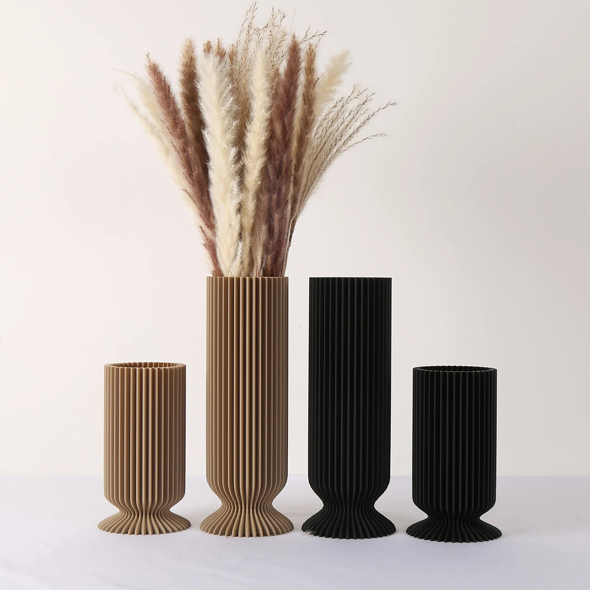 Elegant Black Plastic Vase - Boho Chic Decorative Centerpiece for Home, Office, and Living Room