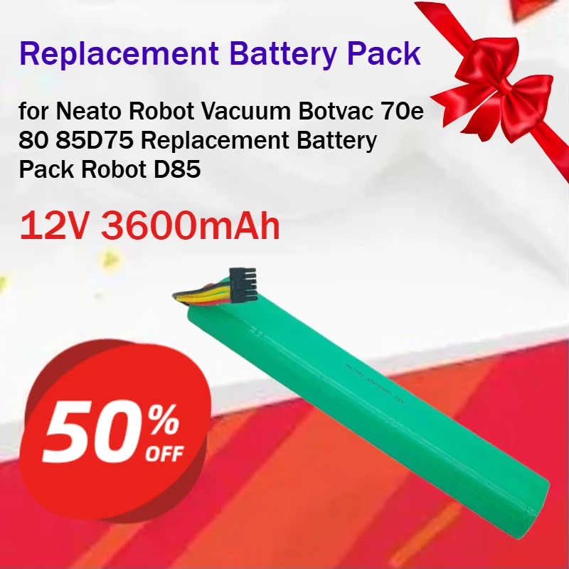 12V 3600mAh Battery for Neato Robot Vacuum Botvac 70e 80 85 D75 Replacement Battery Pack Robot D85 Cycle Times: 600 times