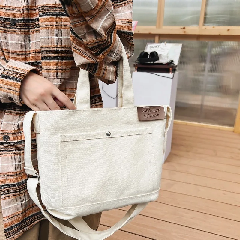 Solid Large Capacity Casual Tote Bags Soft Interior Compartment 2024 Hot Sale Bags for Women Zipper CANVAS Women's Handbags