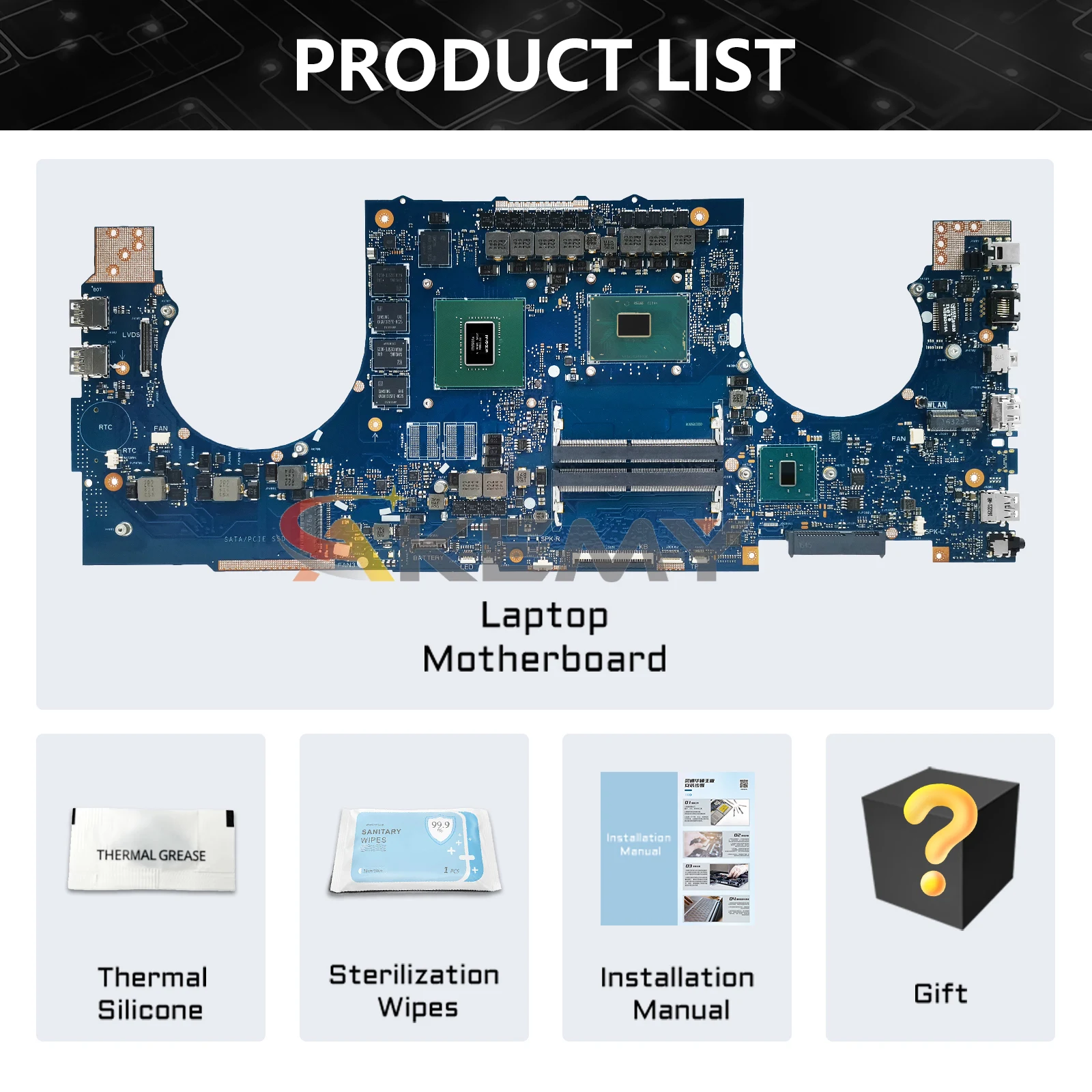 Imagem -06 - Placa-mãe Portátil Akemy Gl702v para Asus Gl702vmk Fx70v Gl702vmk Gl702vml Gl702 Mainboard com i5 i7 7th Gen Cpu Gtx10603g 6g