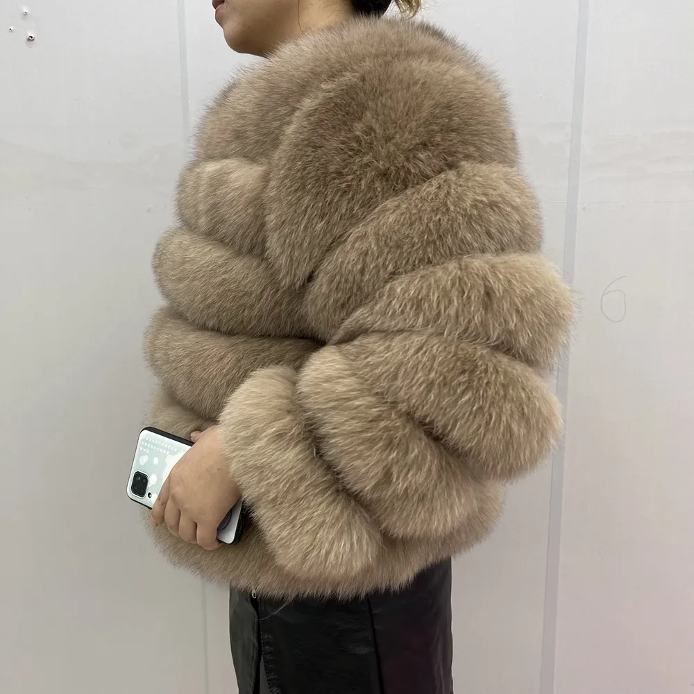 100% Natural Fur Jacket Real Fur Coat Winter Jacket Women Natural Fox Fur Luxury Fashion 50cm Short Jacket Wholesale Hot 2022