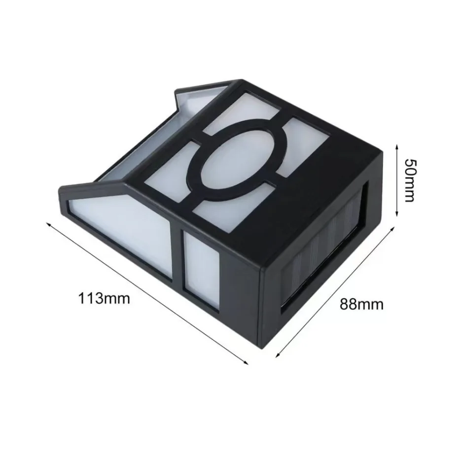 Lámpara Solar retro de pared para valla, lámpara a cuadros para jardín al aire libre, balcón, valla, ventana, panel, 2Led