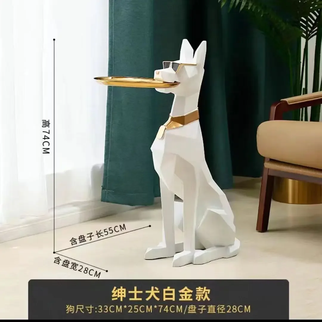 Nordic Premium Floor Dog Ornament Living Room Floor Ornament Gentleman Dog Next To Coffee Table Modern Simple Small Side Table