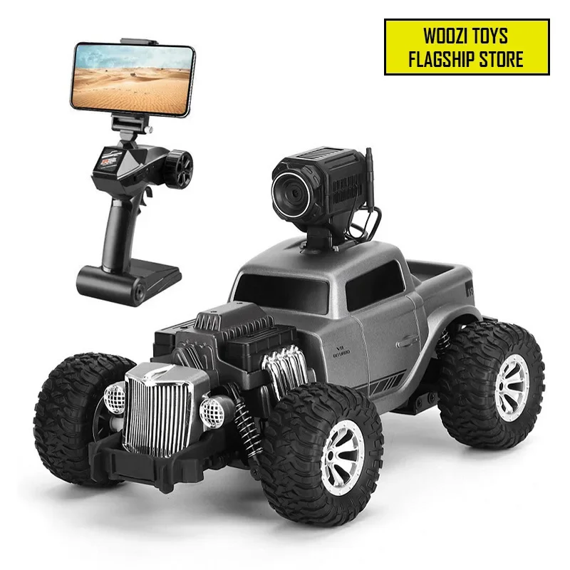 RC Cars with 720P HD FPV Camera 1/16 High Speed Cross-country Car Boy Toys Bigfoot Vacuum Tire Racing Cars 20km/h 4WD Drift Car