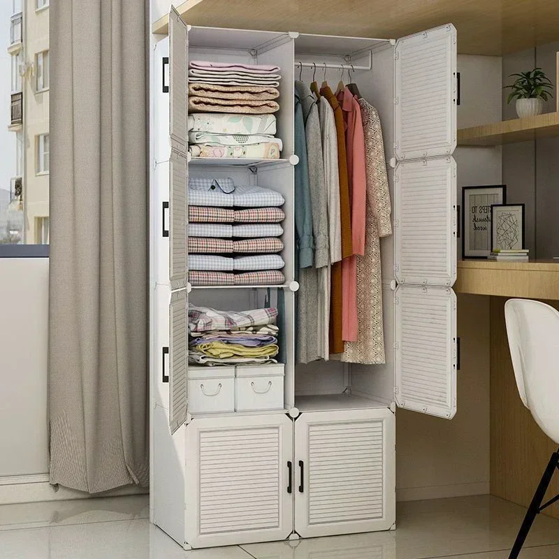 

Simplicity Household Dustproof Clothes Cabinets For Plastic Assemble Storage Rack Foldable Multilayer Wardrobe Furniture New