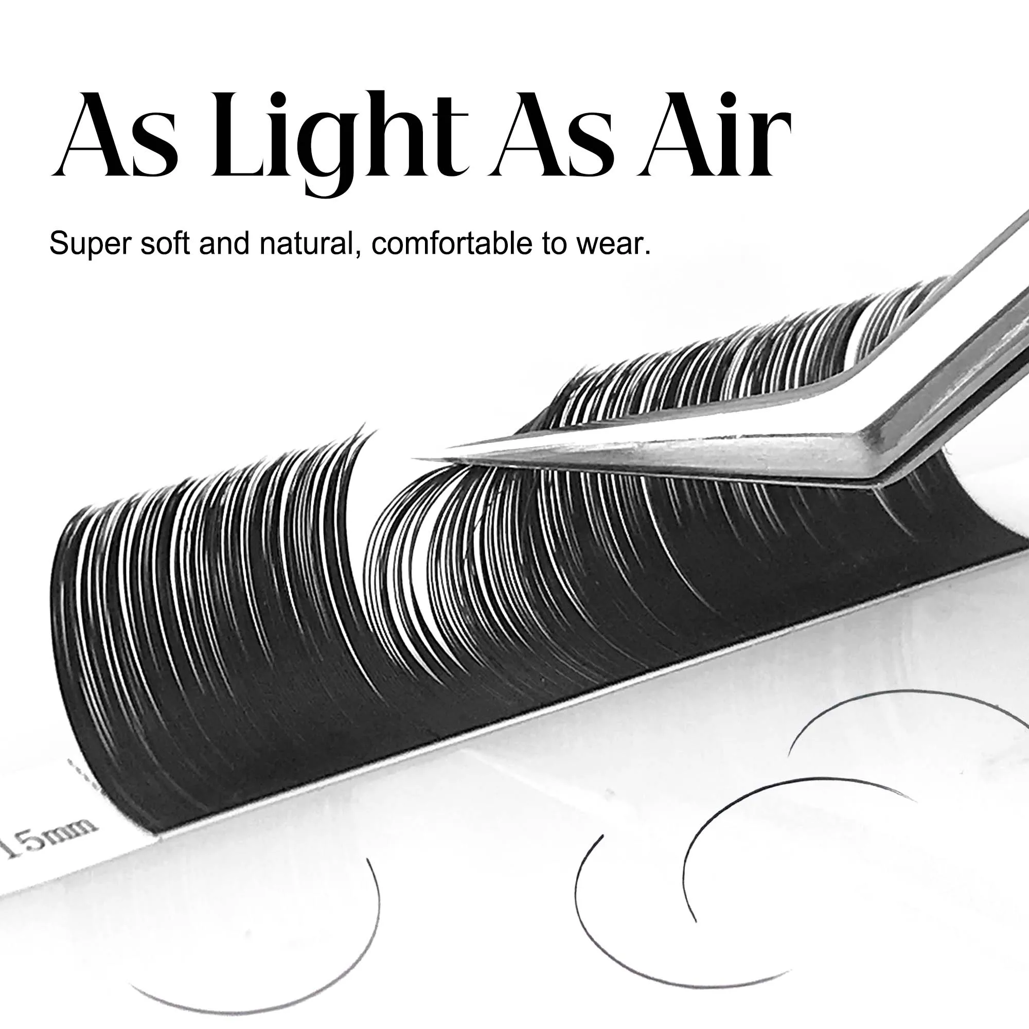 CoMango 0.15 0.20 Matte Grey Black Flat Ellipse Eyelash Extension Mega Volume Split Tips Classic Individual Fan Mink Eyelashes