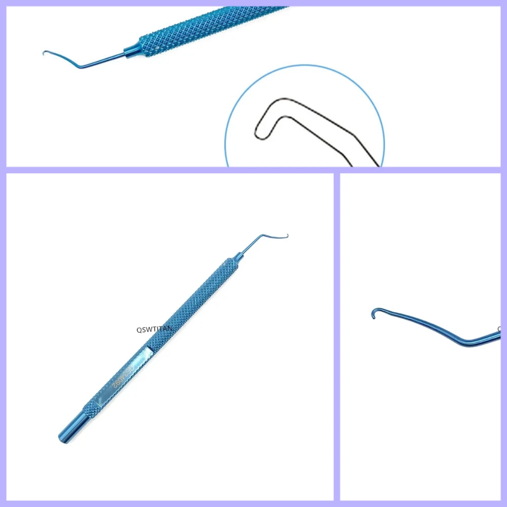 QSWTITAN グリーン ファコ チョッパー フック 二重まぶた眼科手術器具 まぶたツール